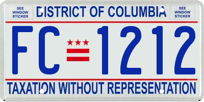 DC license plate FC1212