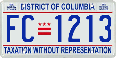 DC license plate FC1213