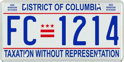 DC license plate FC1214