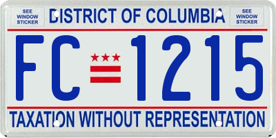 DC license plate FC1215