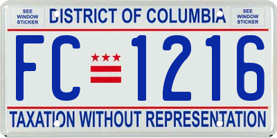 DC license plate FC1216