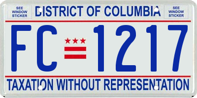 DC license plate FC1217