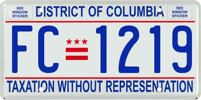 DC license plate FC1219