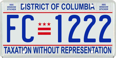 DC license plate FC1222