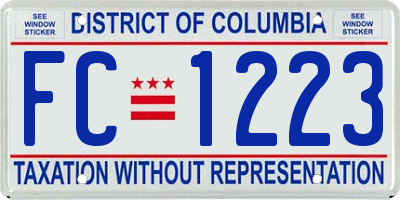 DC license plate FC1223