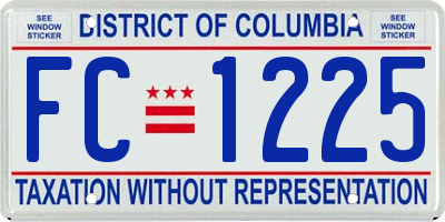 DC license plate FC1225