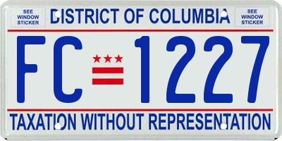 DC license plate FC1227