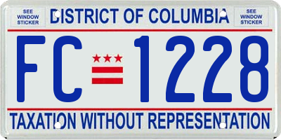 DC license plate FC1228