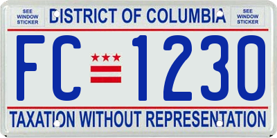 DC license plate FC1230