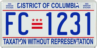 DC license plate FC1231