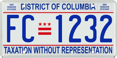 DC license plate FC1232