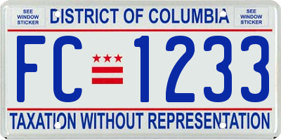 DC license plate FC1233