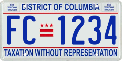 DC license plate FC1234