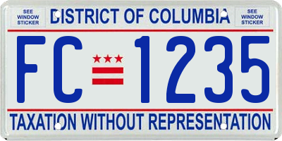 DC license plate FC1235