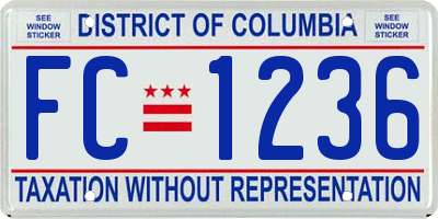 DC license plate FC1236