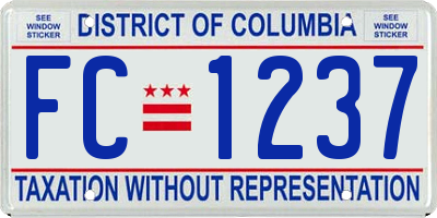 DC license plate FC1237