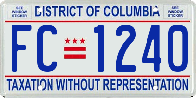 DC license plate FC1240