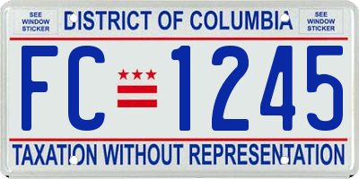 DC license plate FC1245