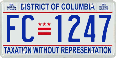 DC license plate FC1247