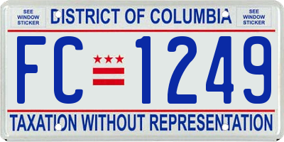 DC license plate FC1249