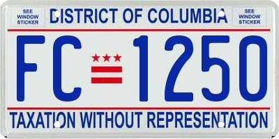 DC license plate FC1250