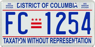 DC license plate FC1254