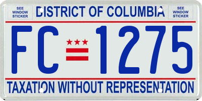 DC license plate FC1275