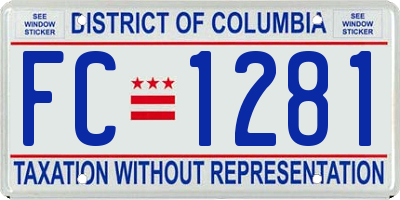 DC license plate FC1281