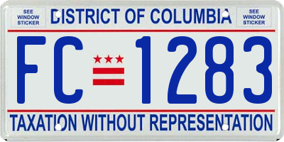 DC license plate FC1283