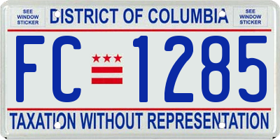 DC license plate FC1285