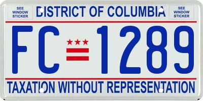 DC license plate FC1289