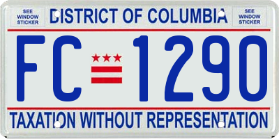 DC license plate FC1290