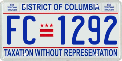 DC license plate FC1292