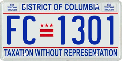 DC license plate FC1301