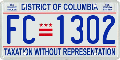 DC license plate FC1302