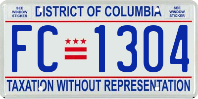 DC license plate FC1304