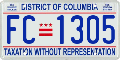 DC license plate FC1305