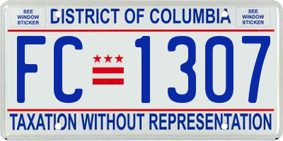 DC license plate FC1307