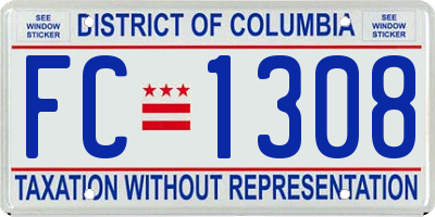 DC license plate FC1308