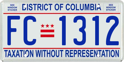 DC license plate FC1312