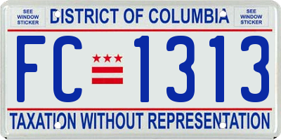 DC license plate FC1313