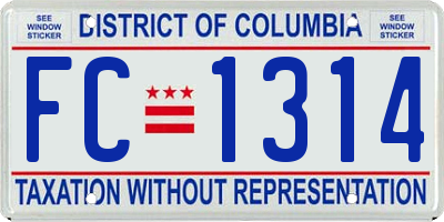 DC license plate FC1314