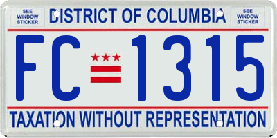 DC license plate FC1315