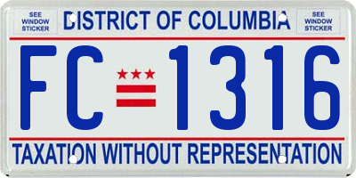 DC license plate FC1316