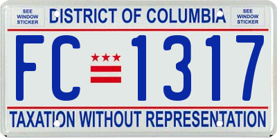 DC license plate FC1317