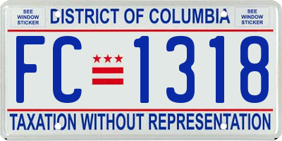 DC license plate FC1318