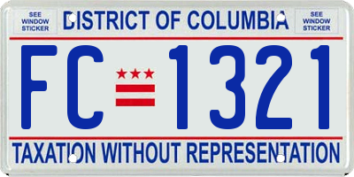 DC license plate FC1321