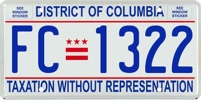 DC license plate FC1322