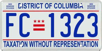 DC license plate FC1323