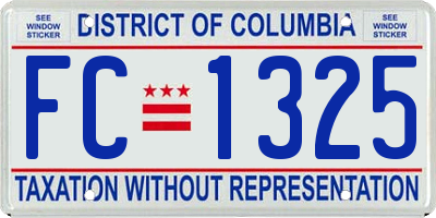 DC license plate FC1325